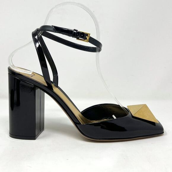 Valentino Garavani One Stud Black Patent Leather Pumps Size 38 - Picture 3 of 10
